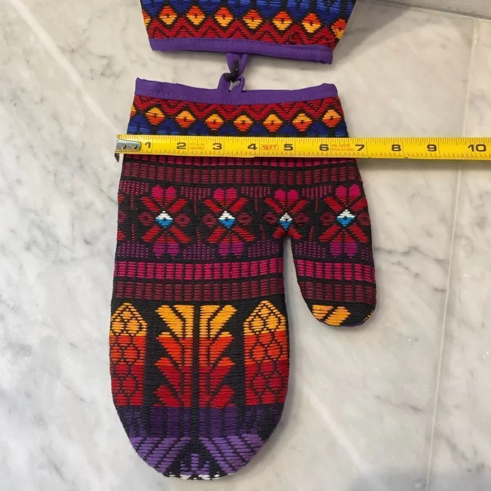 Mexican Embroidered Kitchen Potholders New